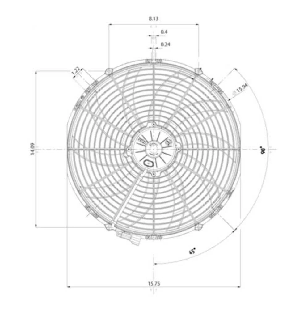SPAL ADVANCED TECHNOLOGIES 16in Puller Fan Curved Blade 2467 CFM P_N - 30102113